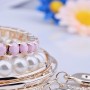 Lureme ton or style de mode perle et pierre opaque ensemble de bracelet pour les filles (06000291-4)