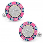 $ 500 boutons de manchette de jeton de poker rose jeu Casino de Monte-Carlo